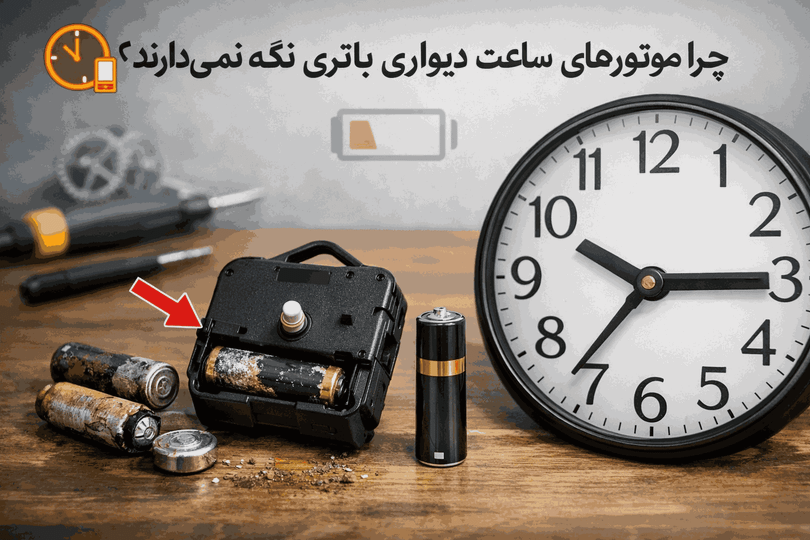 چرا موتورهای ساعت دیواری باتری نگه نمیدارند؟