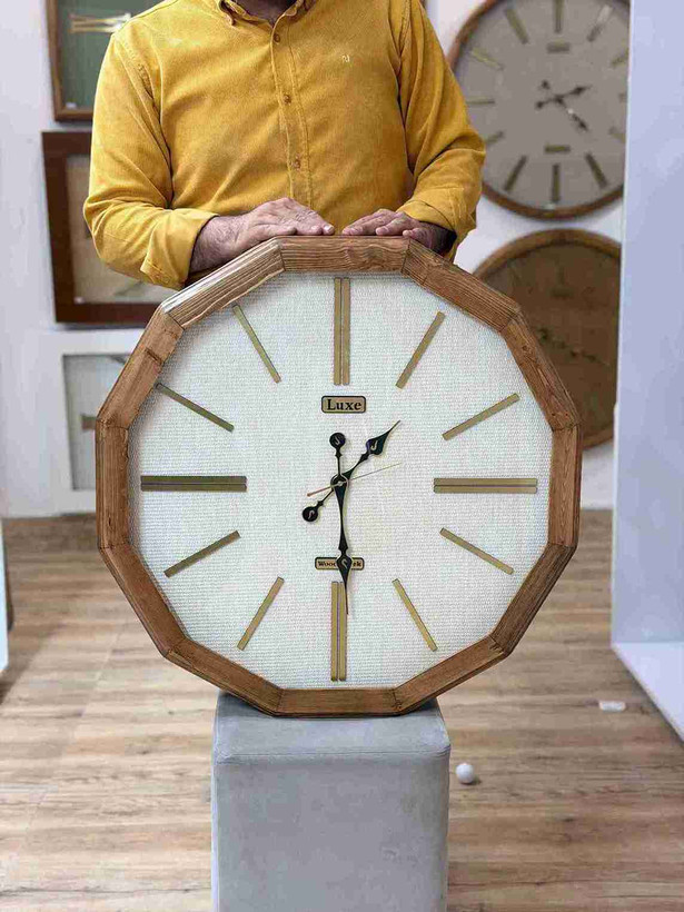 ساعت دیواری 12 ضلعی برند لوکس سایز 65 کد 6570