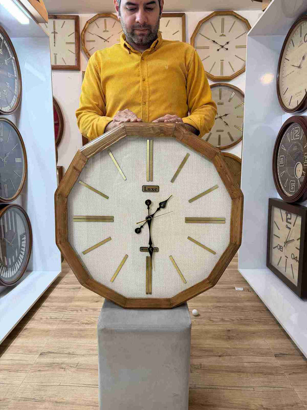 ساعت دیواری 12 ضلعی برند لوکس سایز 65 کد 6570