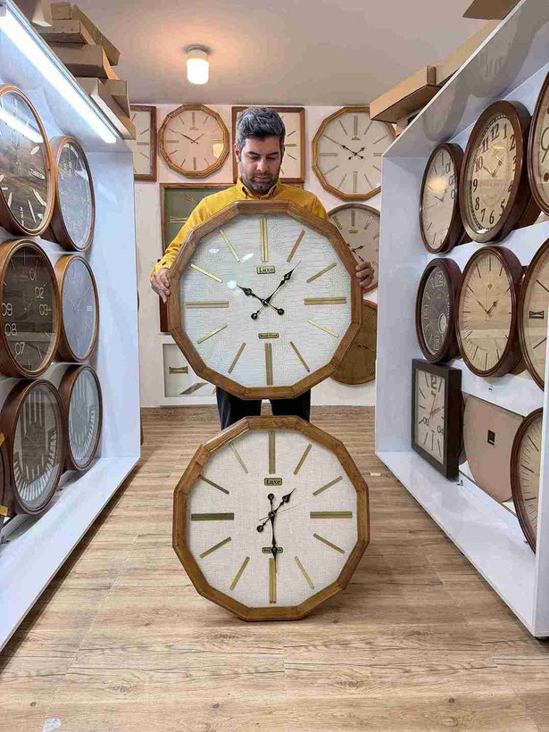 ساعت دیواری 12 ضلعی برند لوکس سایز 65 کد 6570